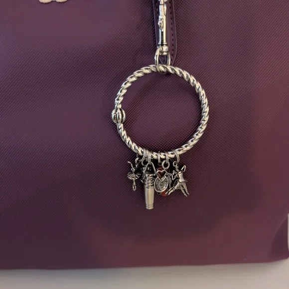 NWOT LACOSTE Plum Tote Bag for Women 19" X 12" X 6" With Bag Key Chain - Picture 6 of 6